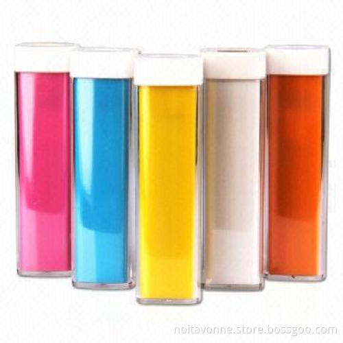 Lipstick series power bank with capacity of 2,600mAh, various colors are available